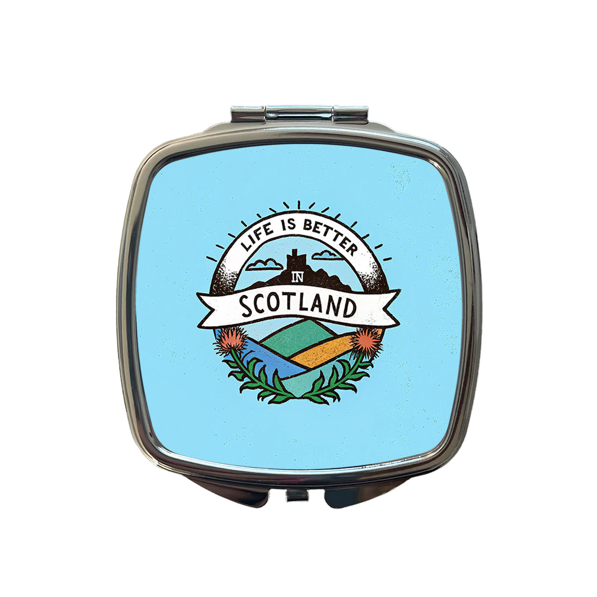 Life Is Better In Scotland Small Travel Purse Handbag Pocket Makeup Compact Mirror