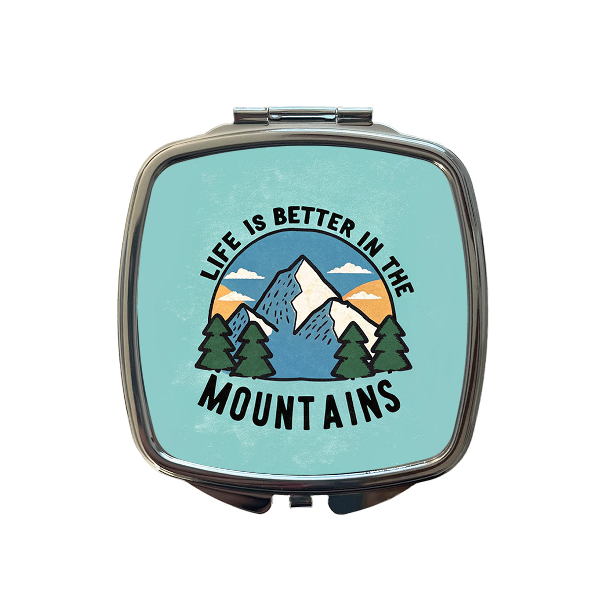 Life Is Better In The Mountains Small Travel Purse Handbag Pocket Makeup Compact Mirror