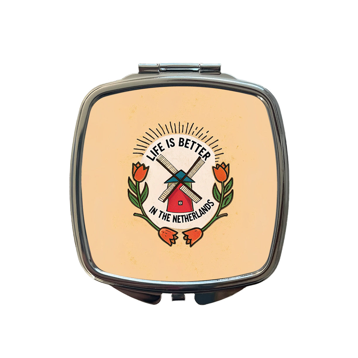 Life Is Better In The Netherlands Small Travel Purse Handbag Pocket Makeup Compact Mirror