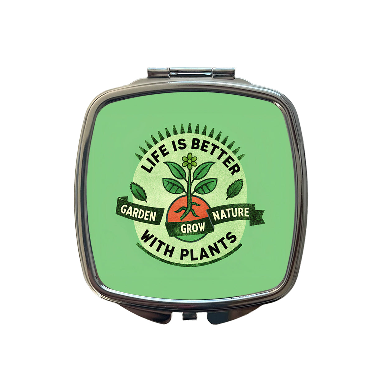 Life Is Better With Plants Small Travel Purse Handbag Pocket Makeup Compact Mirror