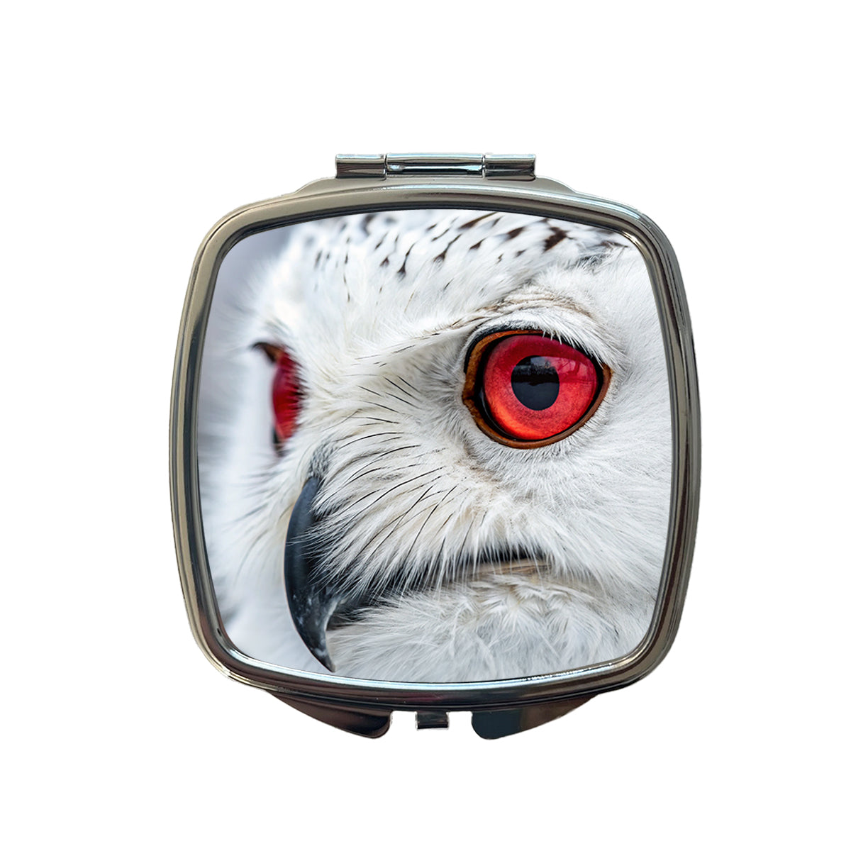Red Eyes Owl Bird Small Travel Purse Handbag Pocket Makeup Compact Mirror