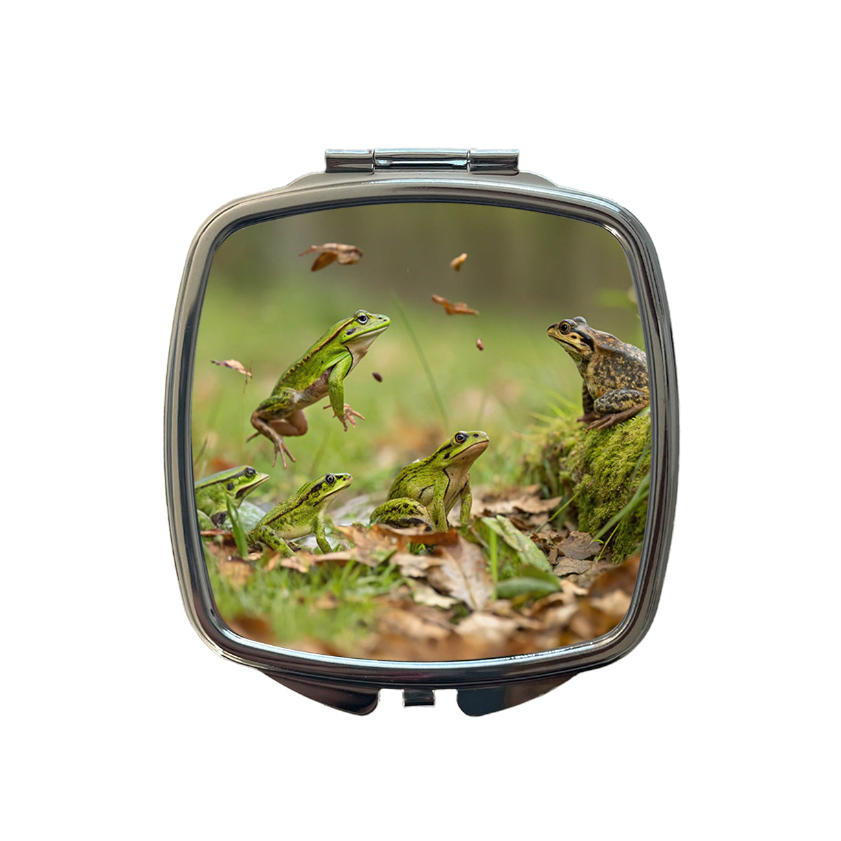 Bunch Of Frogs Small Travel Purse Handbag Pocket Makeup Compact Mirror