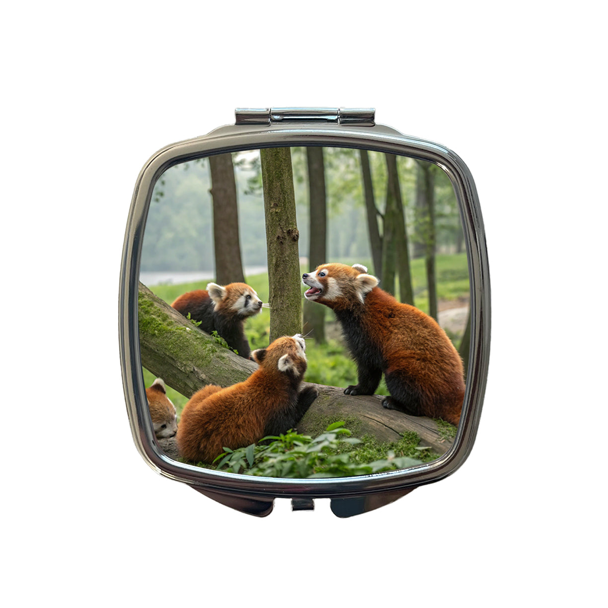 Bunch Of Red Pandas Small Travel Purse Handbag Pocket Makeup Compact Mirror