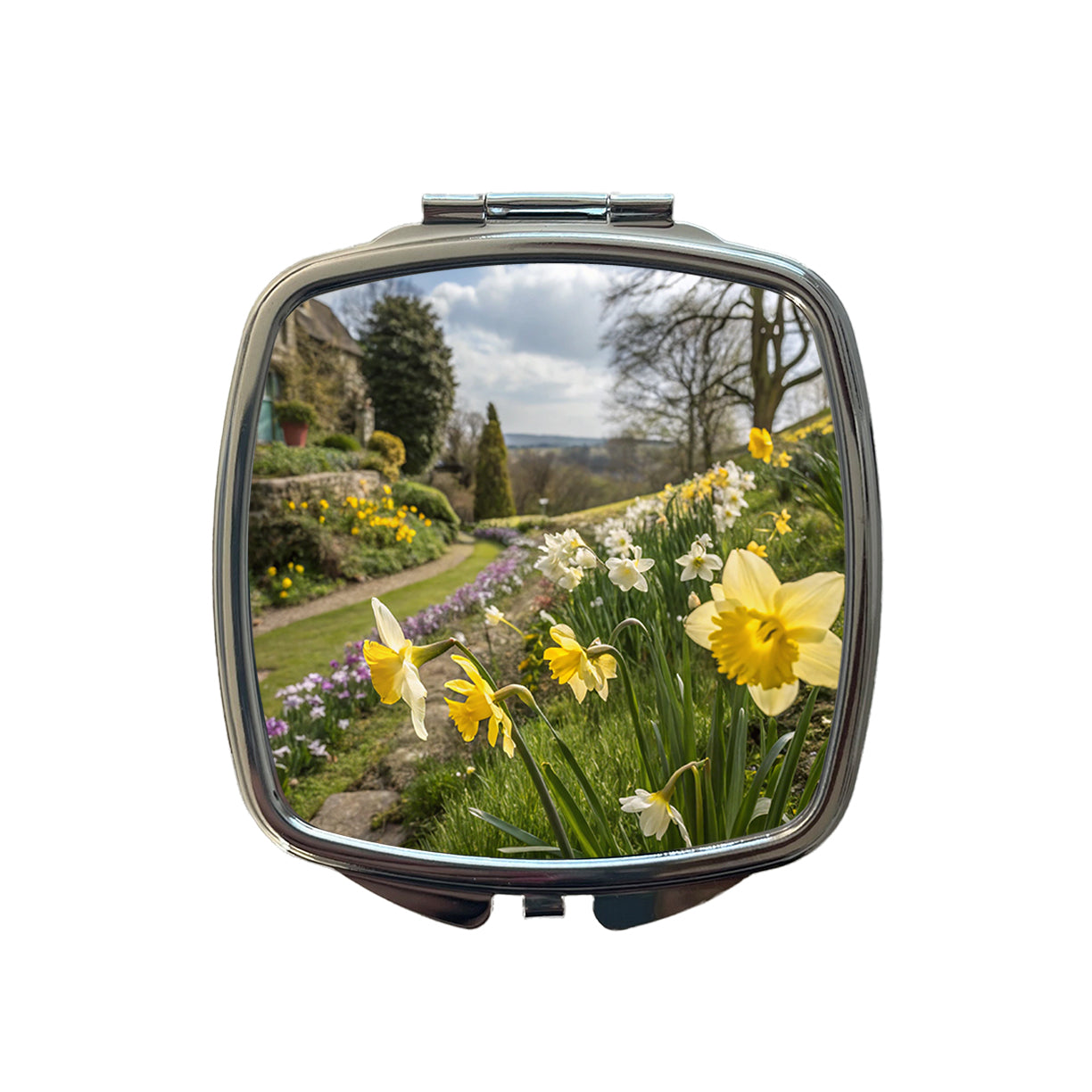 Daffodils Pretty Small Travel Purse Handbag Pocket Makeup Compact Mirror