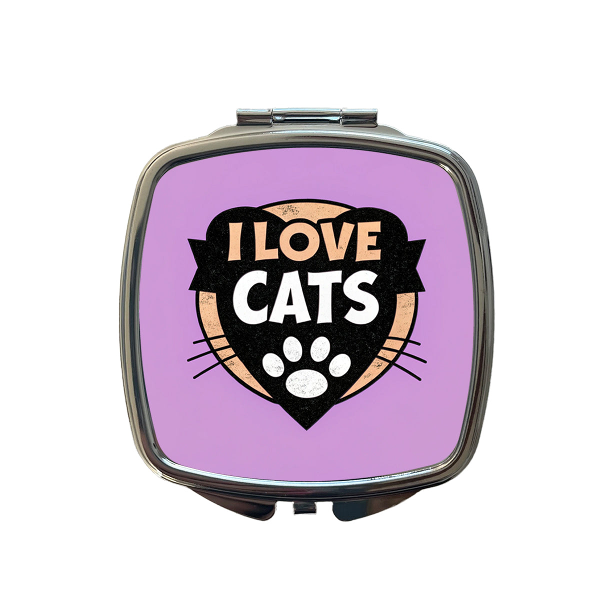I Love Cats Small Travel Purse Handbag Pocket Makeup Compact Mirror