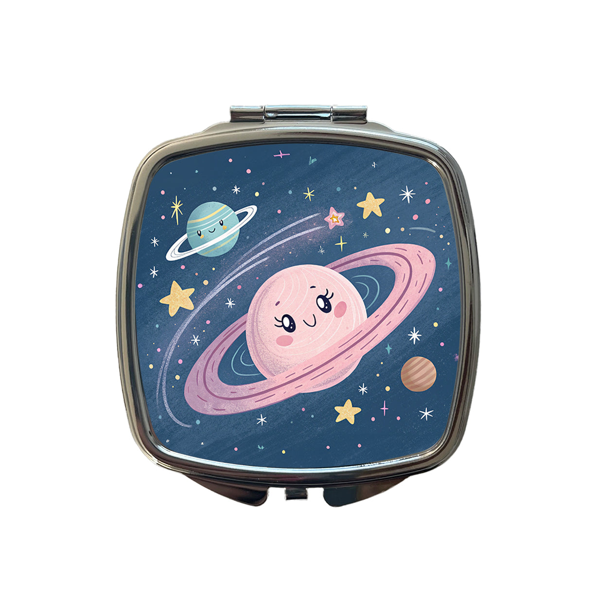 Kawaii Space Milky Way Small Travel Purse Handbag Pocket Makeup Compact Mirror