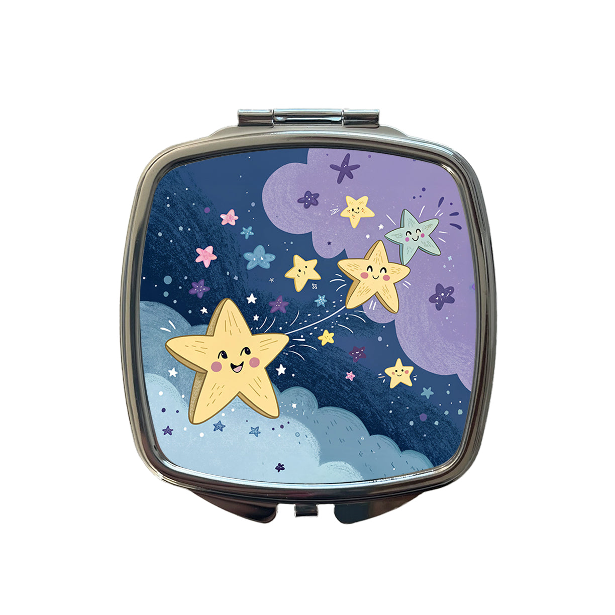 Kawaii Stars In Space Small Travel Purse Handbag Pocket Makeup Compact Mirror