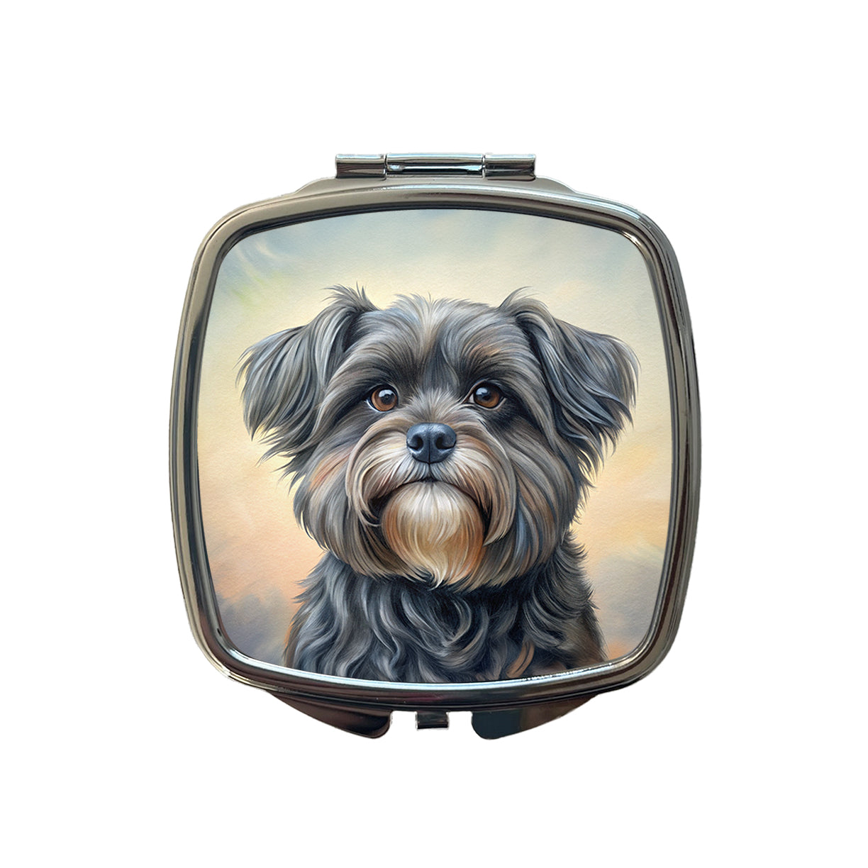 Affenpinscher Dog Illustration Small Travel Purse Handbag Pocket Makeup Compact Mirror
