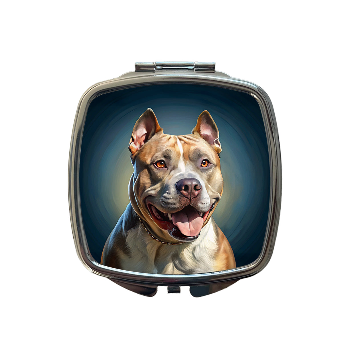 American Staffordshire Terrier Dog Illustration Small Travel Purse Handbag Pocket Makeup Compact Mirror