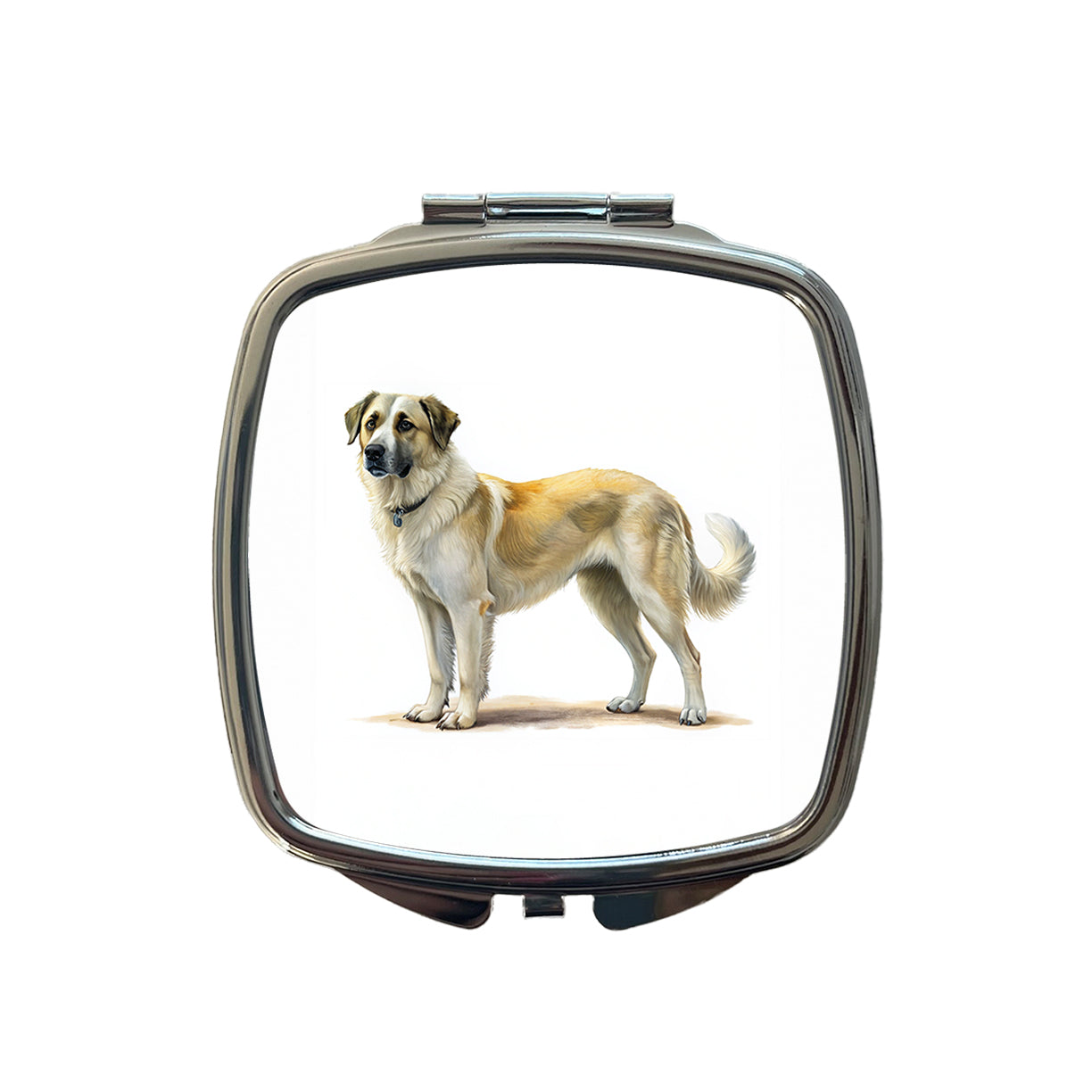 Anatolian Shepherd Dog Illustration Small Travel Purse Handbag Pocket Makeup Compact Mirror