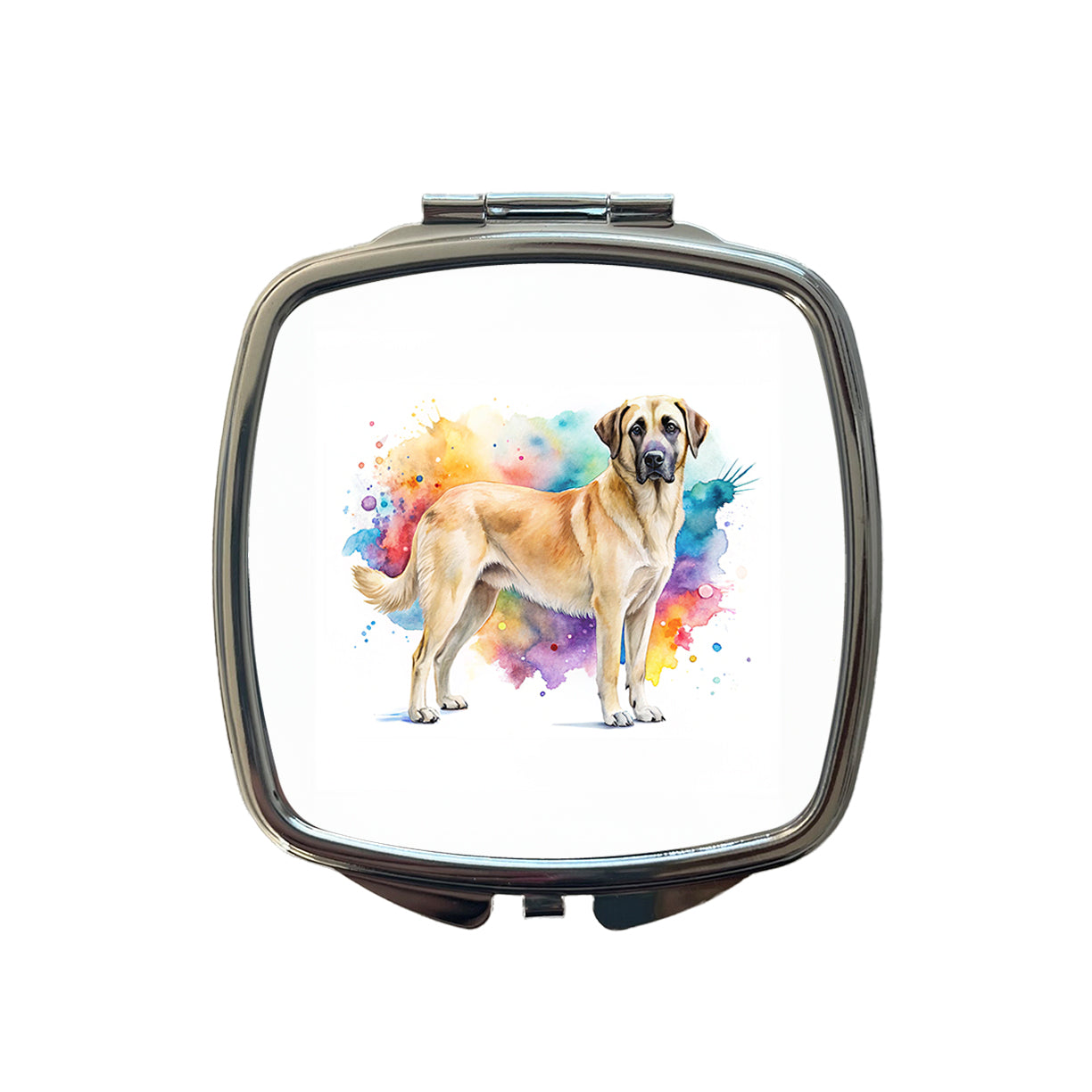 Anatolian Shepherd Dog Watercolor Style Small Travel Purse Handbag Pocket Makeup Compact Mirror