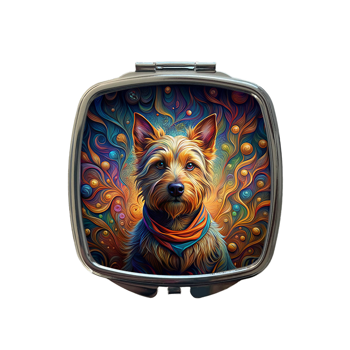 Australian Terrier Dog Art Nouveau Small Travel Purse Handbag Pocket Makeup Compact Mirror