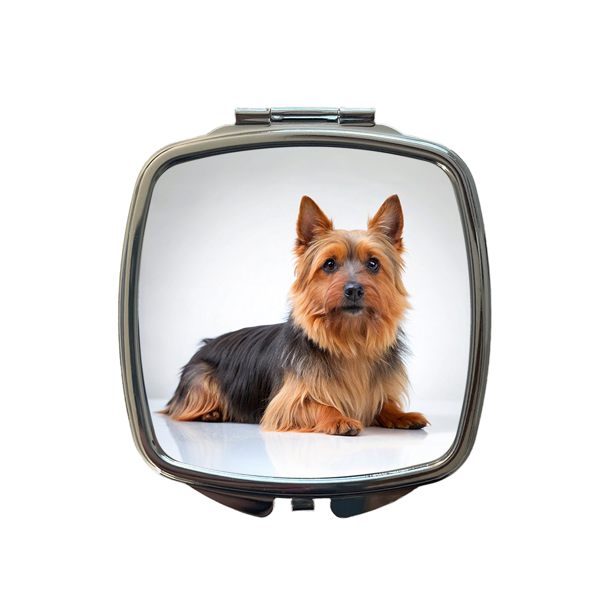 Australian Terrier Dog Photo Small Travel Purse Handbag Pocket Makeup Compact Mirror