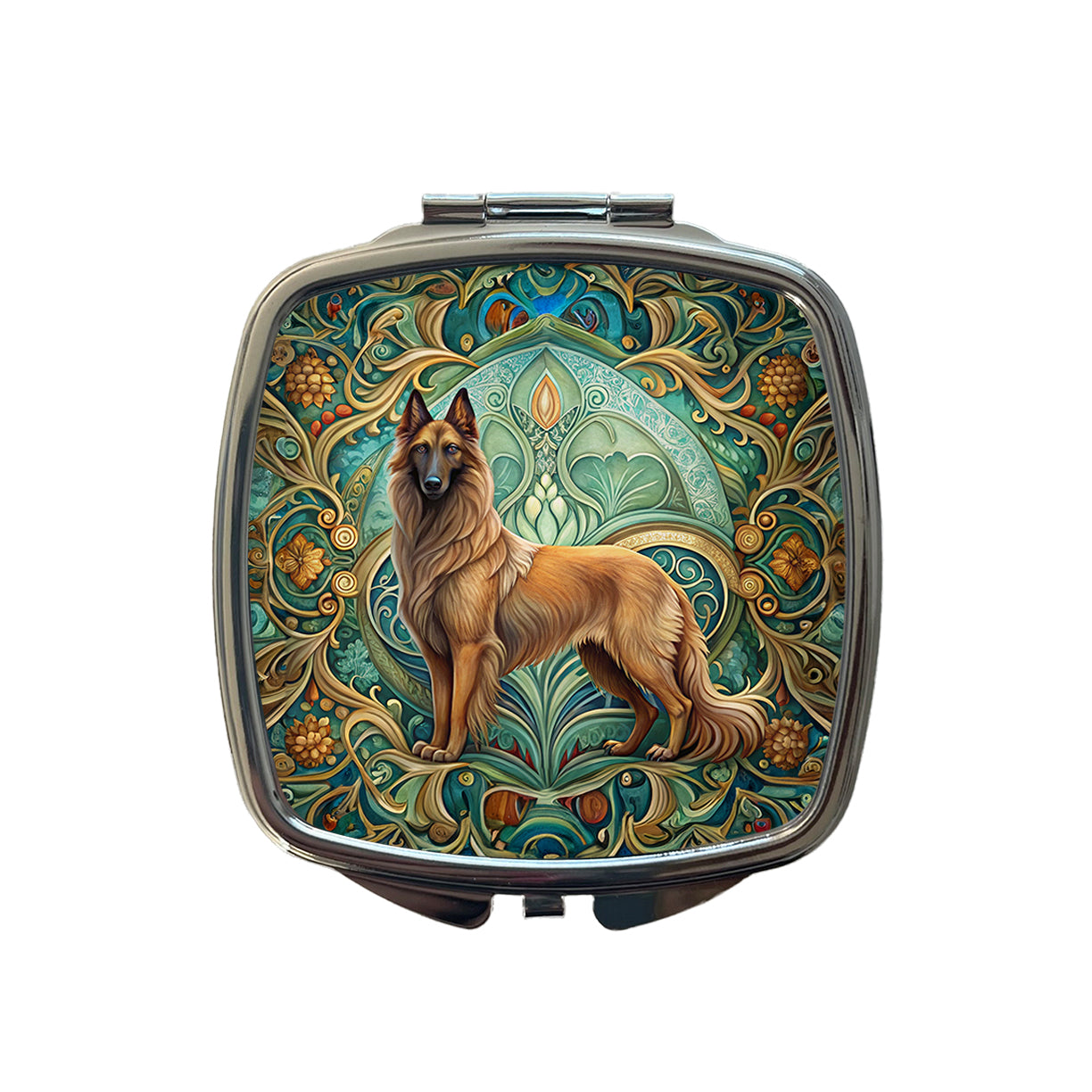 Belgian Tervuren Dog Art Nouveau Small Travel Purse Handbag Pocket Makeup Compact Mirror