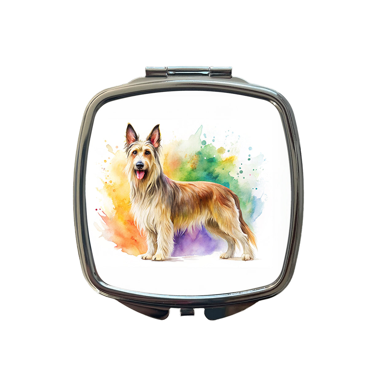 Berger Picard Dog Watercolor Style Small Travel Purse Handbag Pocket Makeup Compact Mirror