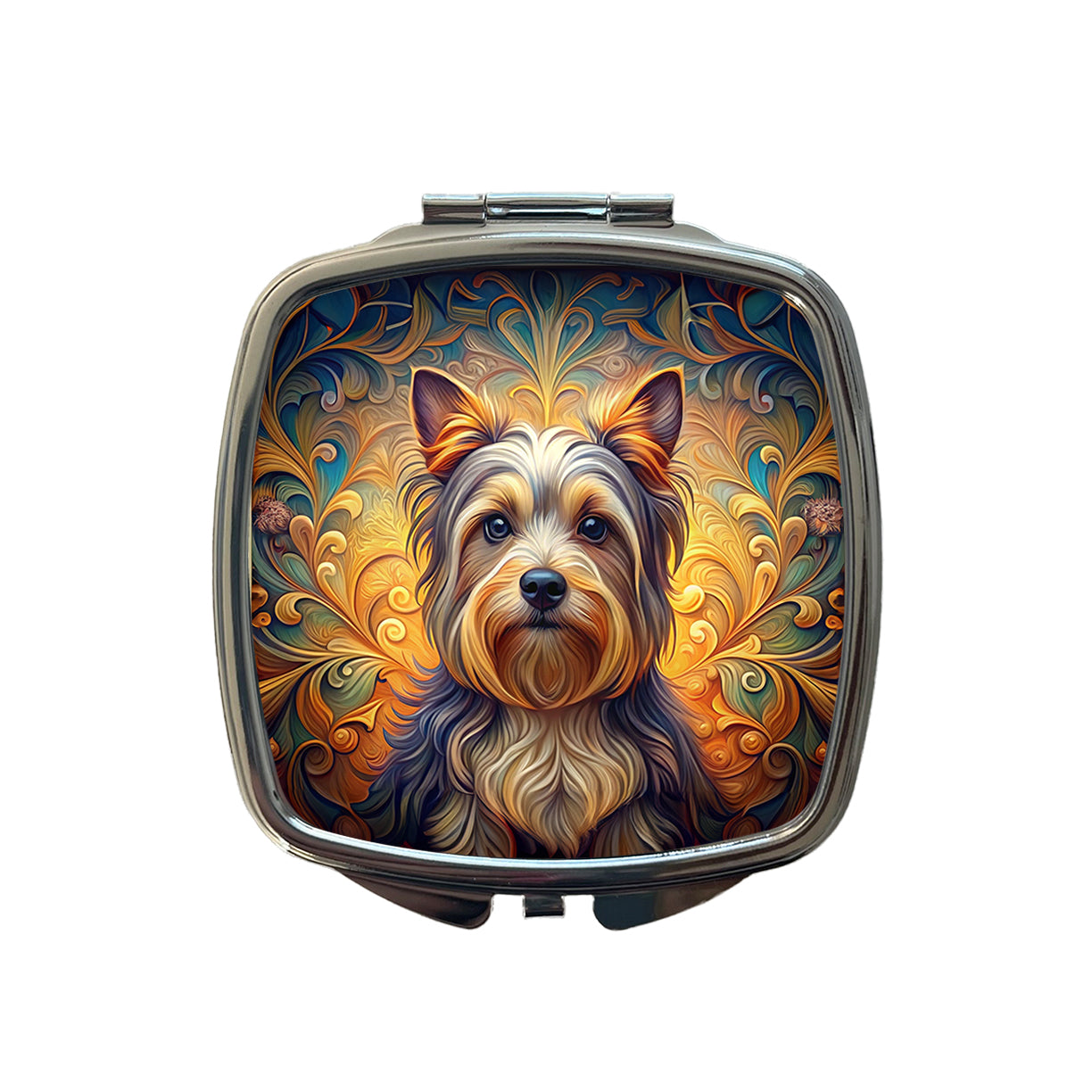 Biewer Terrier Dog Art Nouveau Small Travel Purse Handbag Pocket Makeup Compact Mirror