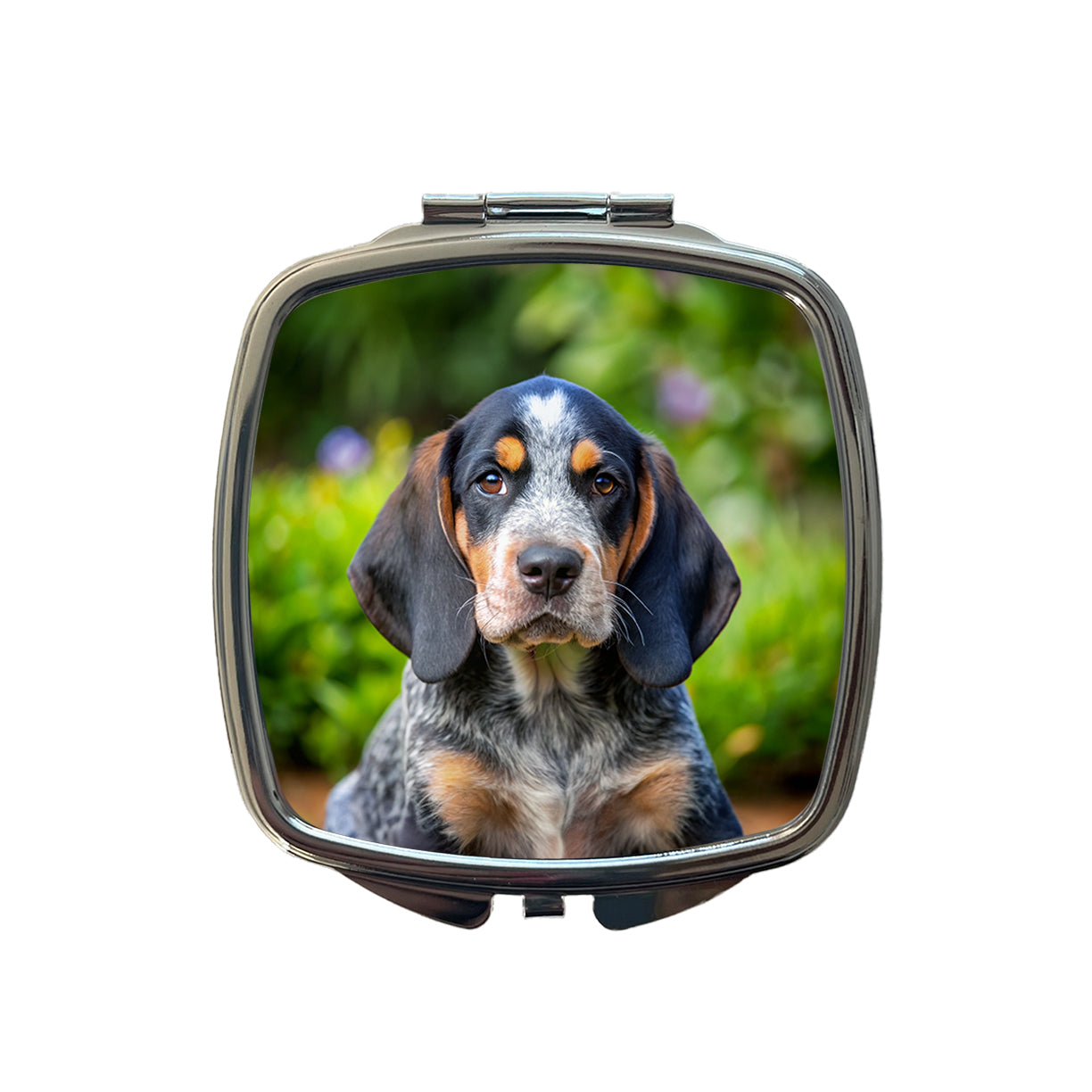 Bluetick Coonhound Dog Puppy Photo Small Travel Purse Handbag Pocket Makeup Compact Mirror