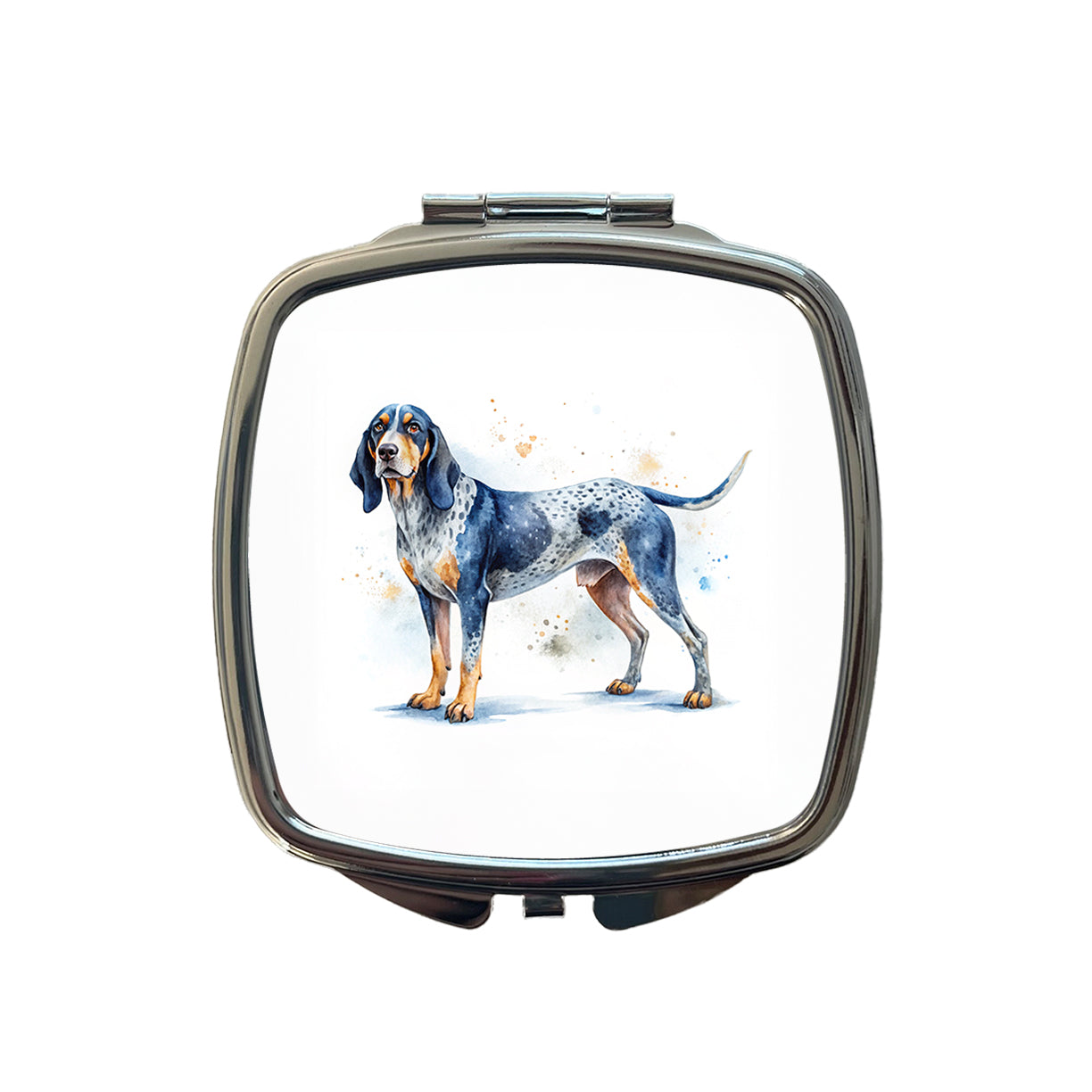 Bluetick Coonhound Dog Watercolor Style Small Travel Purse Handbag Pocket Makeup Compact Mirror
