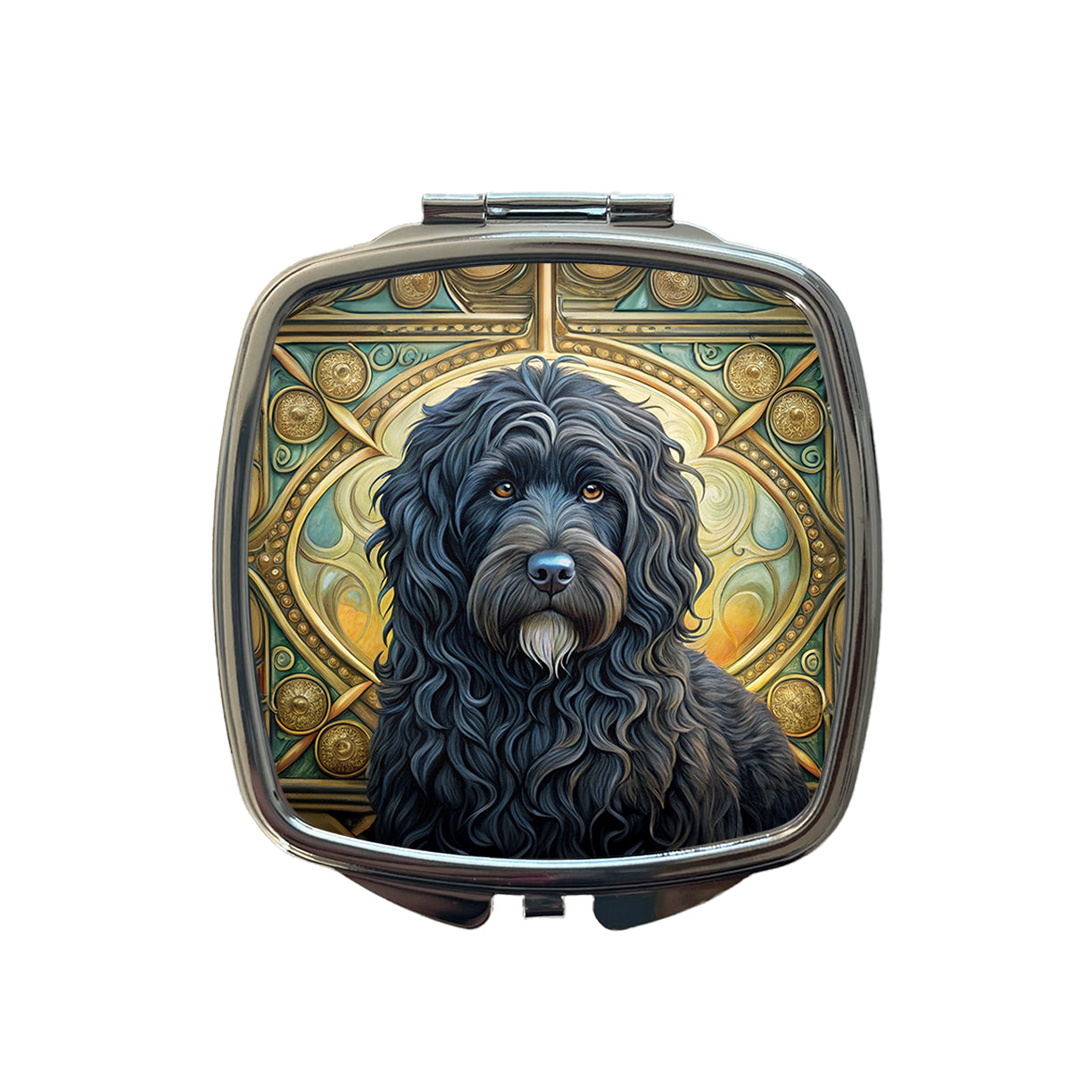Bouviers Des Flandres Dog Art Nouveau Small Travel Purse Handbag Pocket Makeup Compact Mirror