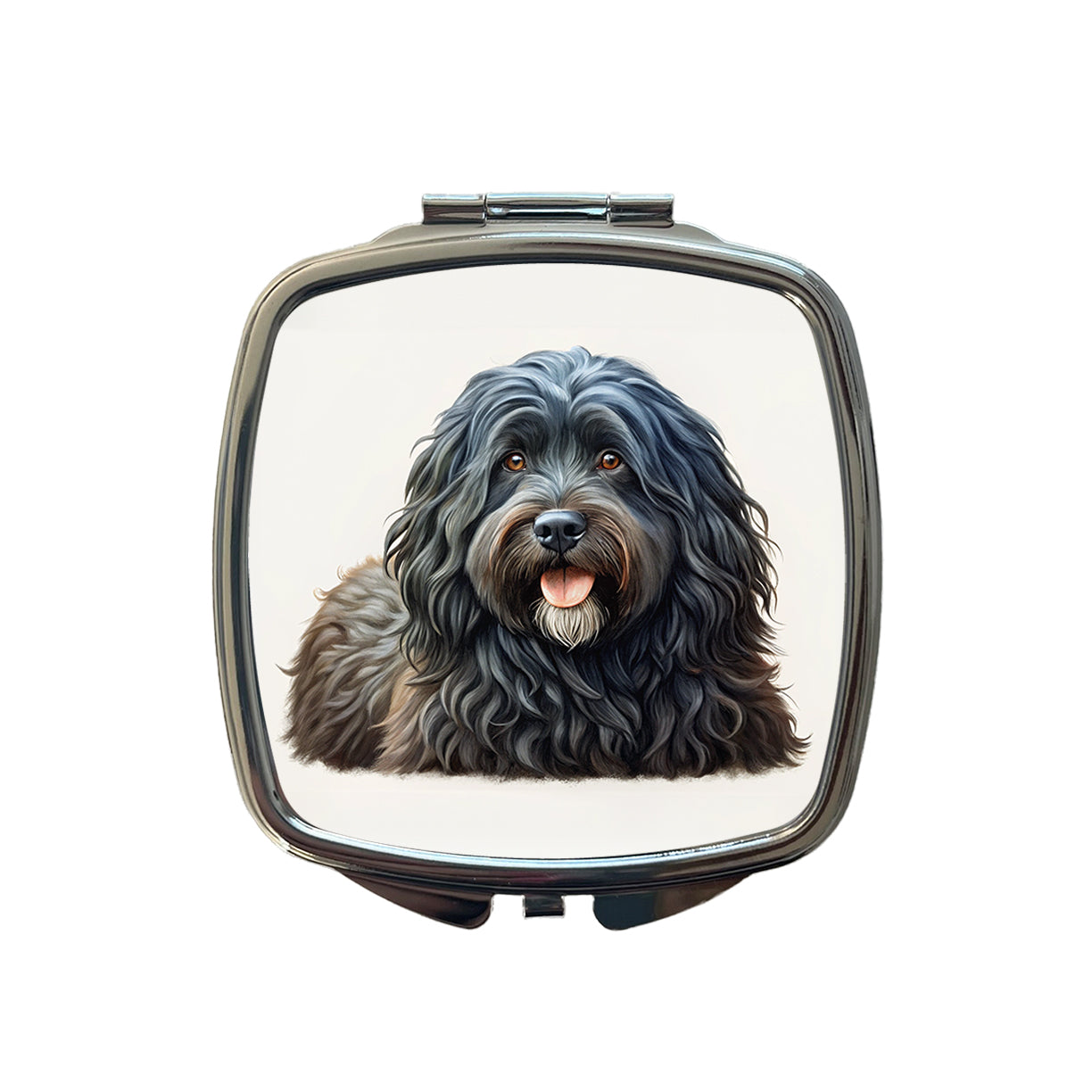 Bouviers Des Flandres Dog Illustration Small Travel Purse Handbag Pocket Makeup Compact Mirror