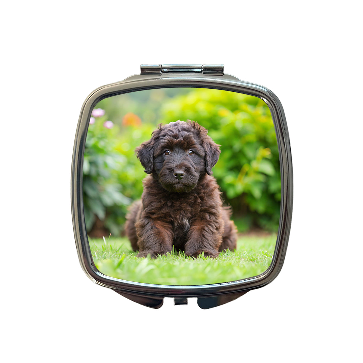 Bouviers Des Flandres Dog Puppy Photo Small Travel Purse Handbag Pocket Makeup Compact Mirror