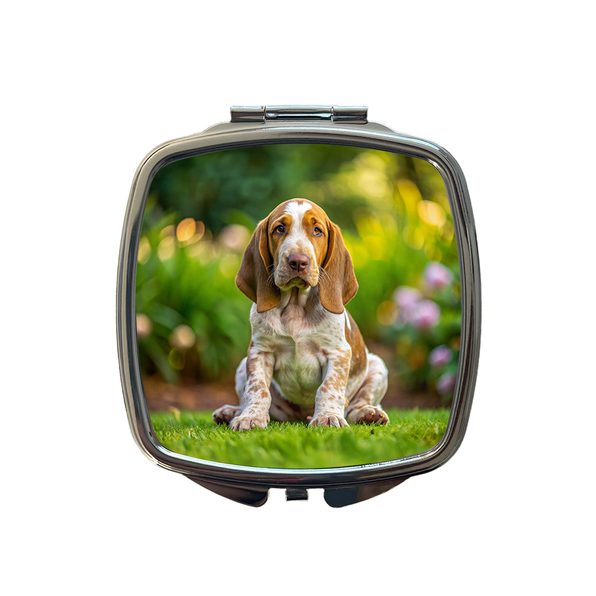 Bracco Italiano Dog Puppy Photo Small Travel Purse Handbag Pocket Makeup Compact Mirror