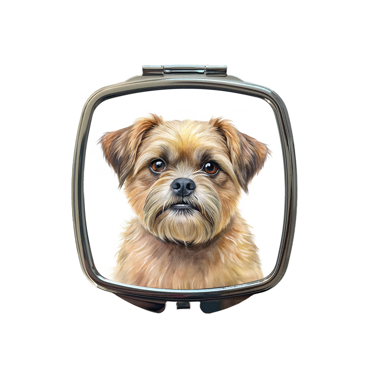 Brussels Griffon Dog Illustration Small Travel Purse Handbag Pocket Makeup Compact Mirror