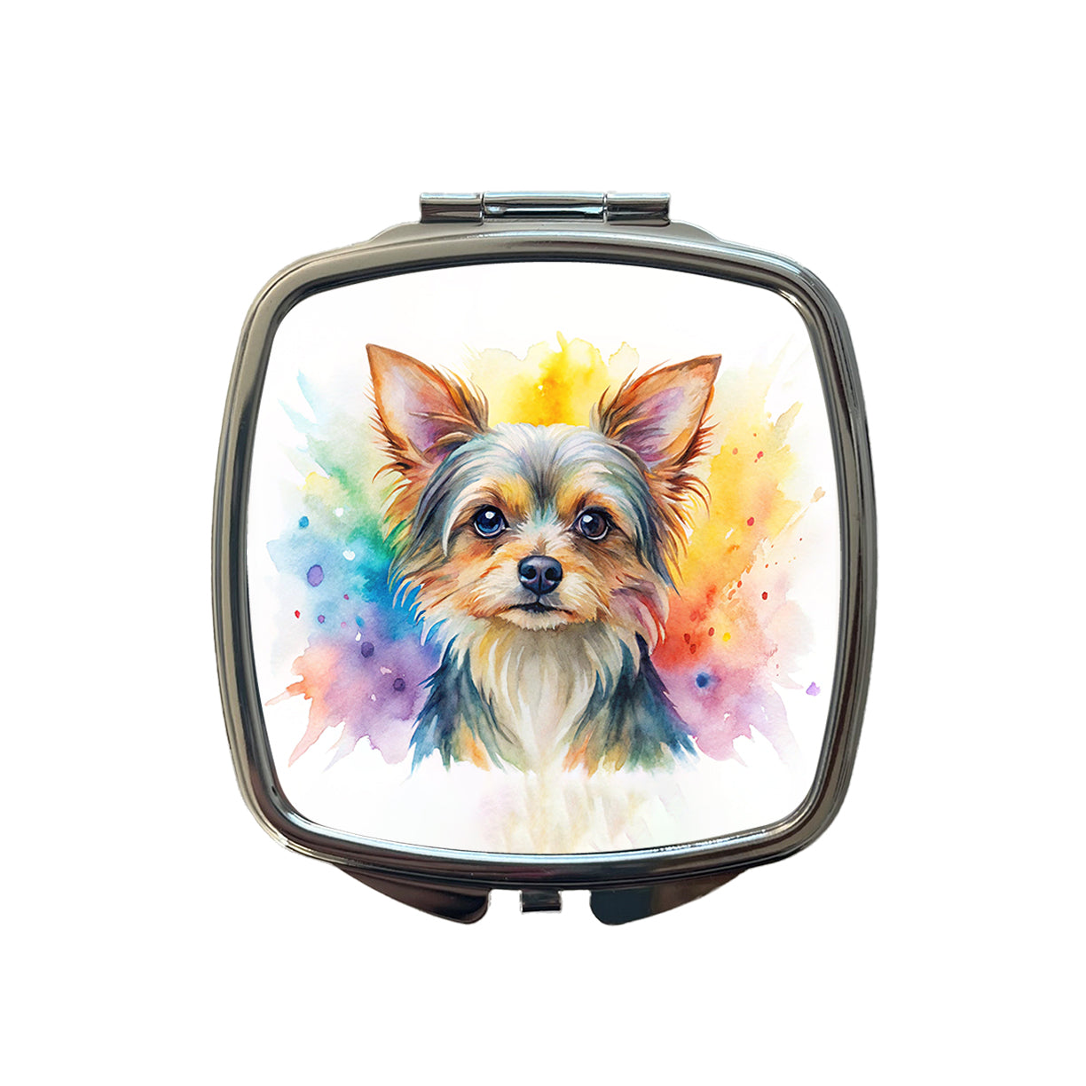 Chorkie Dog Watercolor Style Small Travel Purse Handbag Pocket Makeup Compact Mirror