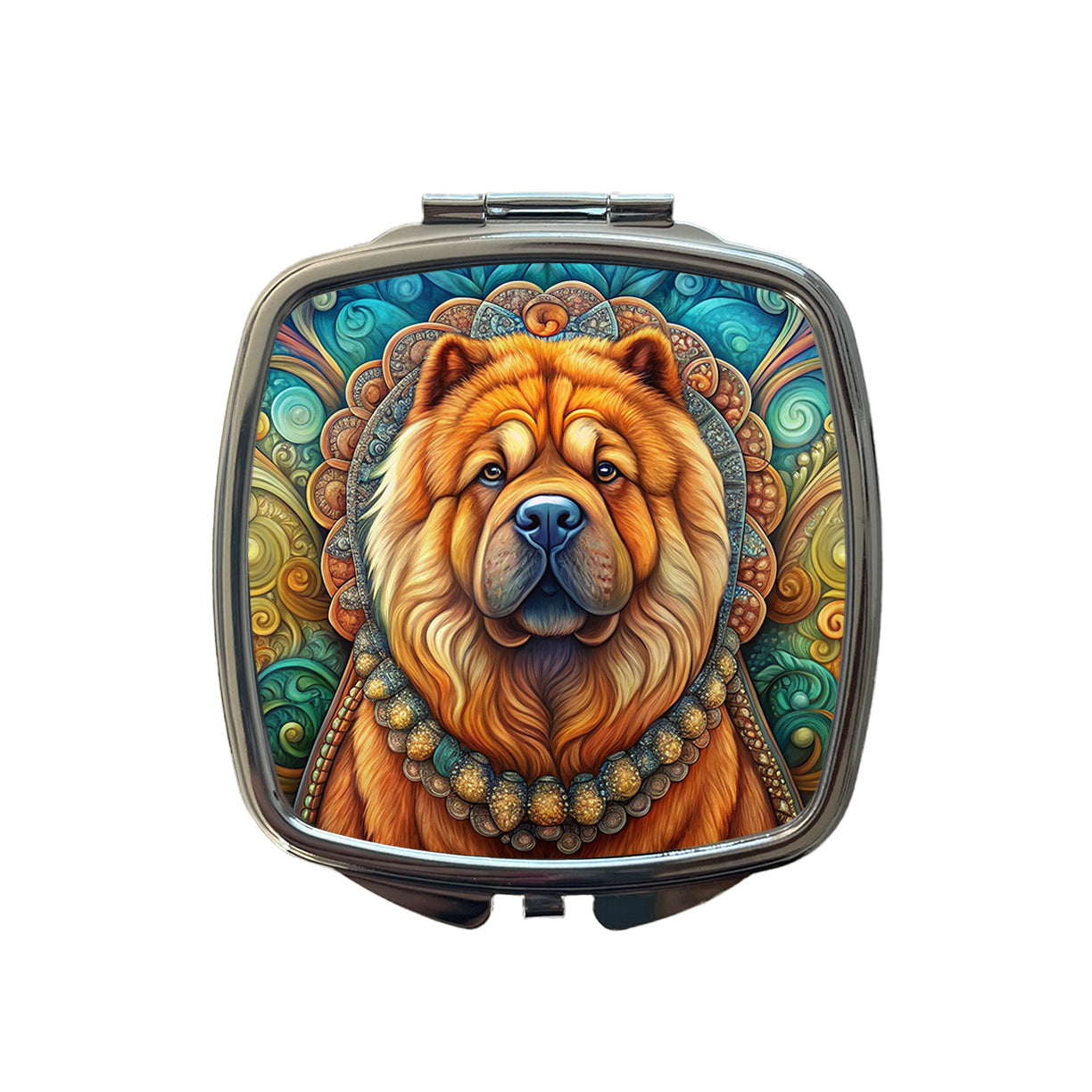 Chow Chow Dog Art Nouveau Small Travel Purse Handbag Pocket Makeup Compact Mirror