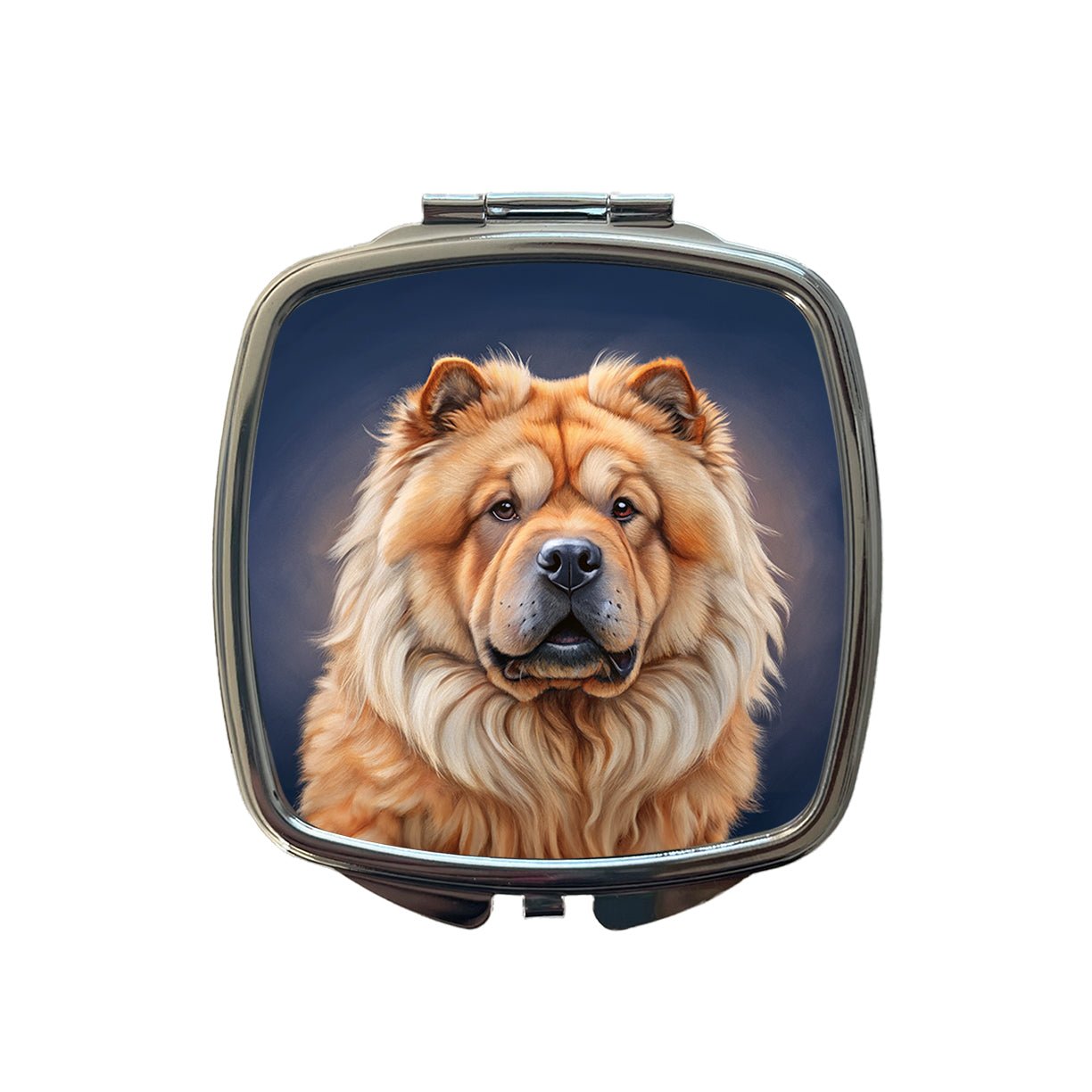 Chow Chow Dog Illustration Small Travel Purse Handbag Pocket Makeup Compact Mirror