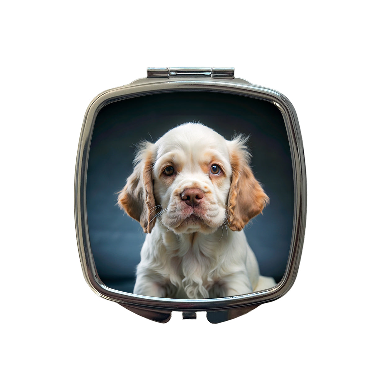Clumber Spaniel Dog Puppy Photo Small Travel Purse Handbag Pocket Makeup Compact Mirror