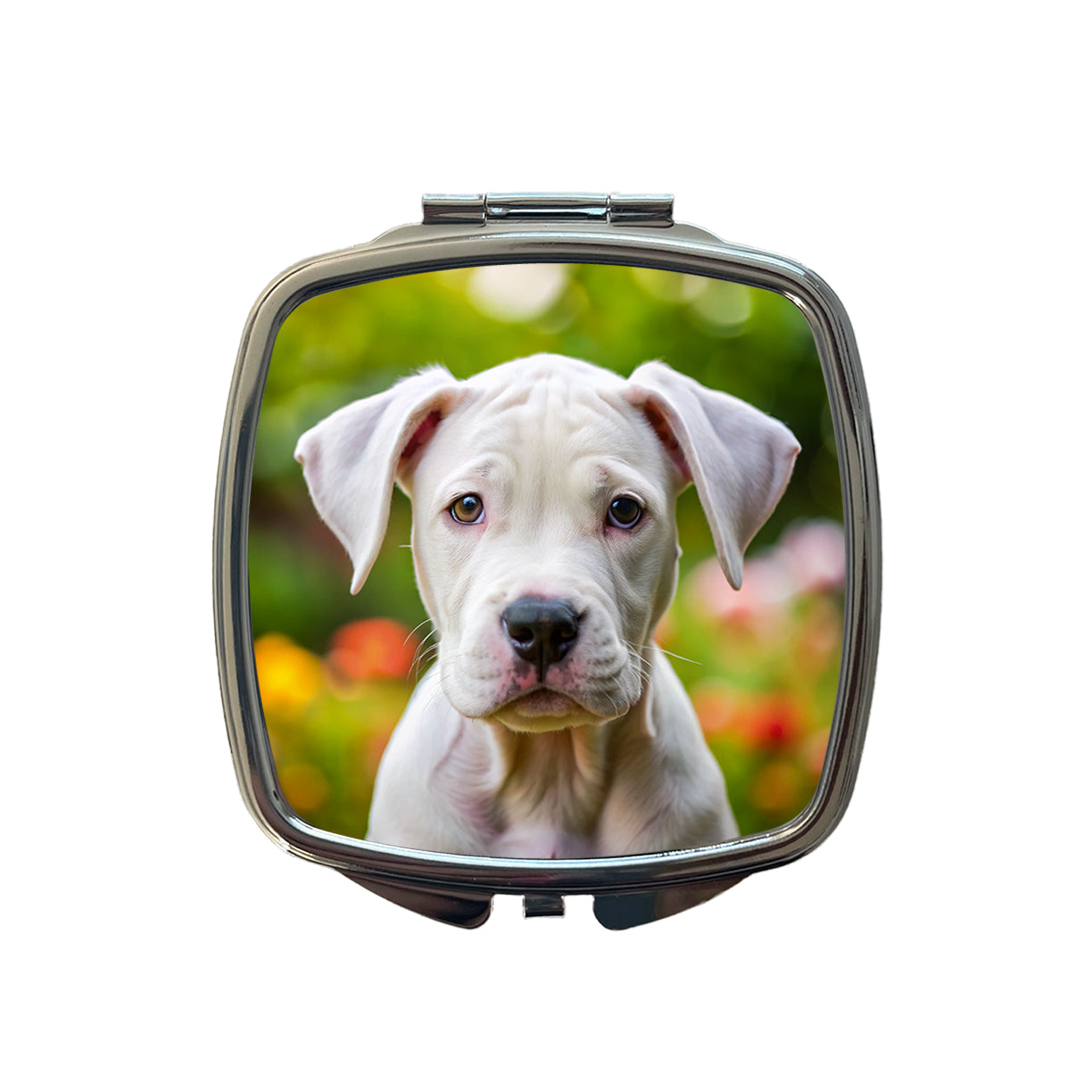 Dogo Argentino Dog Puppy Photo Small Travel Purse Handbag Pocket Makeup Compact Mirror