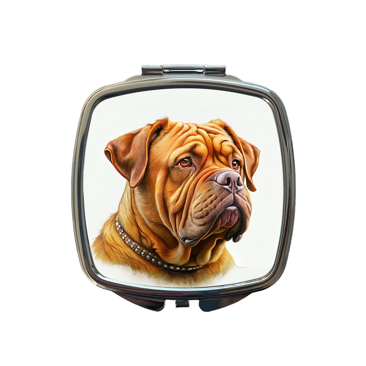 Dogues De Bordeaux Dog Illustration Small Travel Purse Handbag Pocket Makeup Compact Mirror