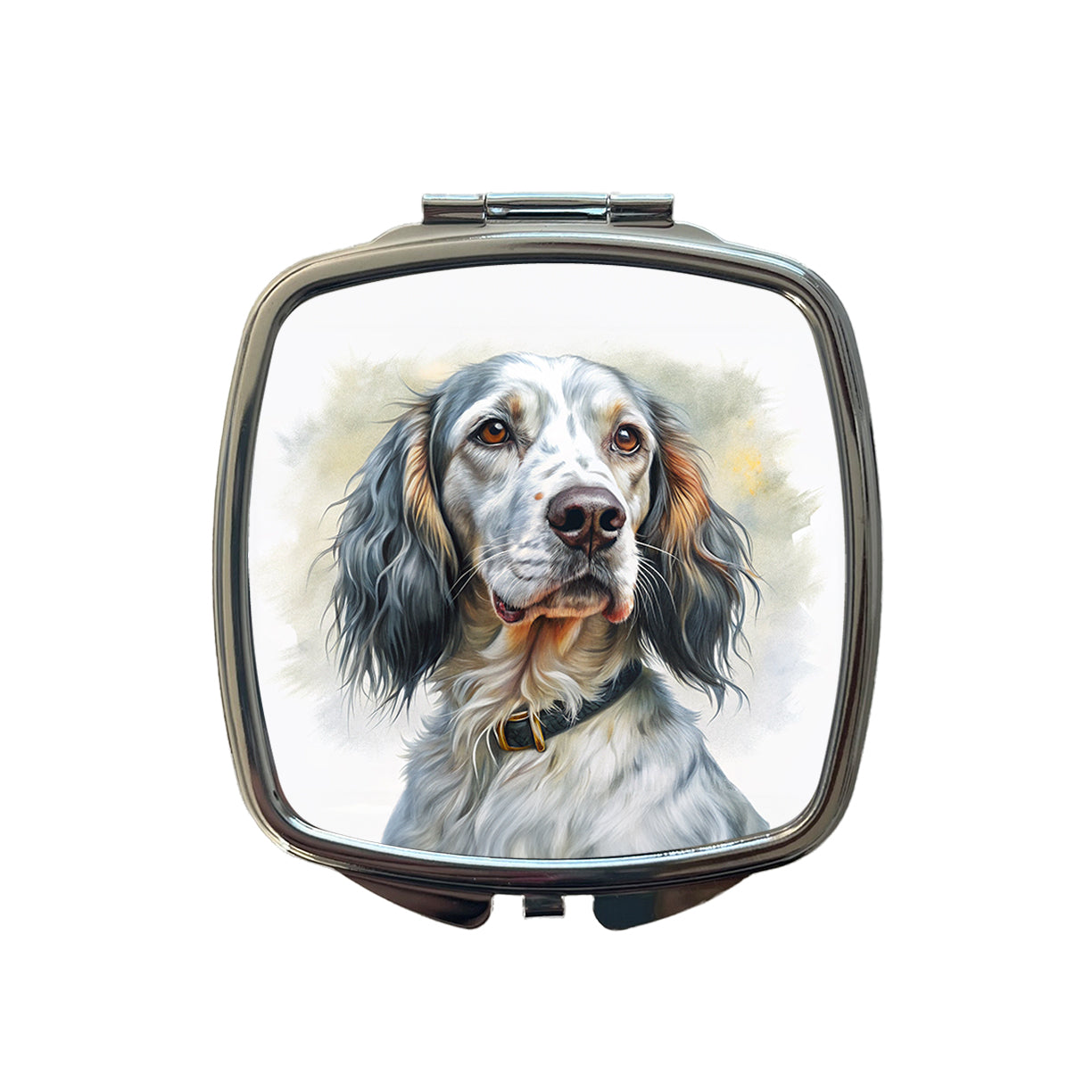 English Setter Dog Illustration Small Travel Purse Handbag Pocket Makeup Compact Mirror