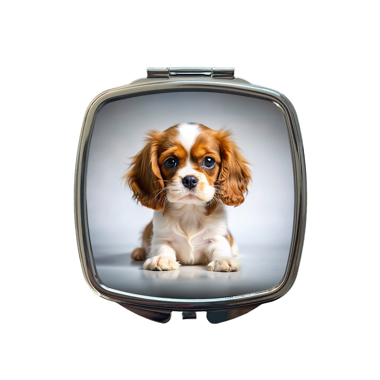 English Toy Spaniel Dog Puppy Photo Small Travel Purse Handbag Pocket Makeup Compact Mirror