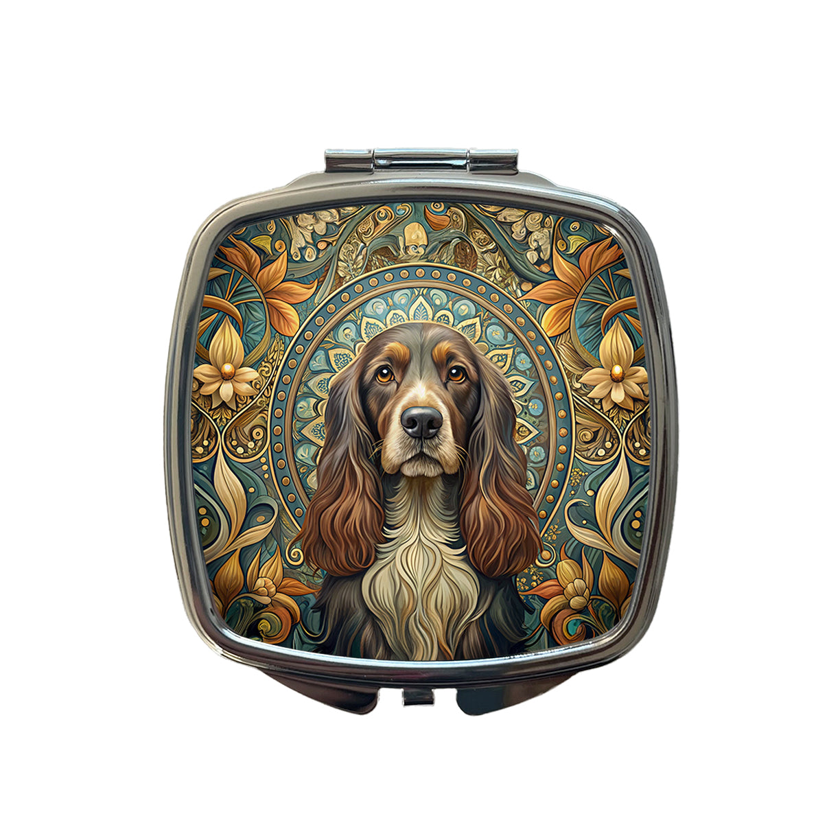 Field Spaniel Dog Art Nouveau Small Travel Purse Handbag Pocket Makeup Compact Mirror