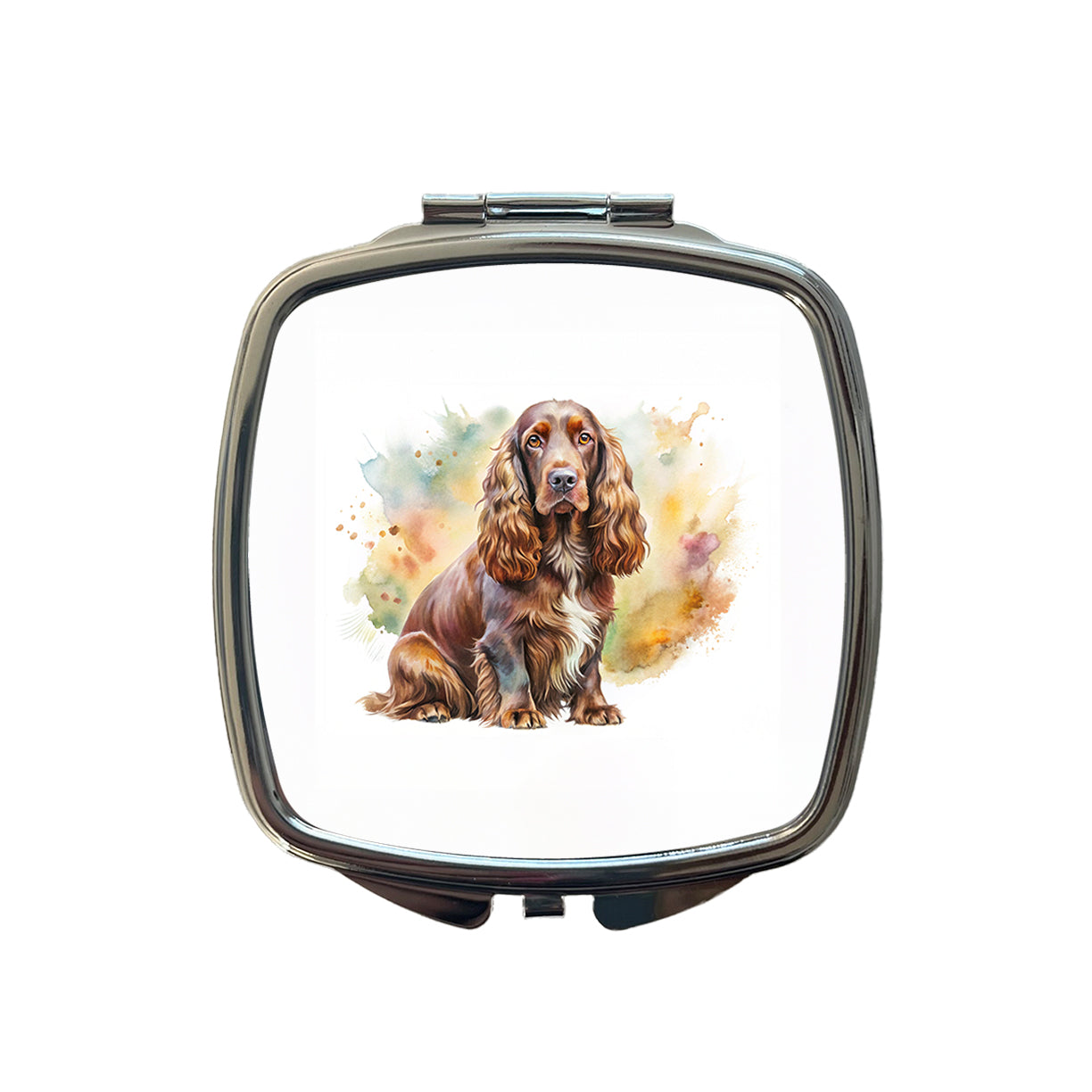 Field Spaniel Dog Watercolor Style Small Travel Purse Handbag Pocket Makeup Compact Mirror