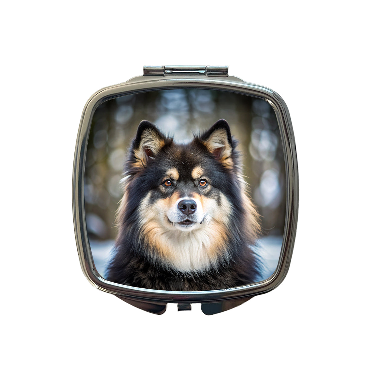 Finnish Lapphund Dog Photo Small Travel Purse Handbag Pocket Makeup Compact Mirror