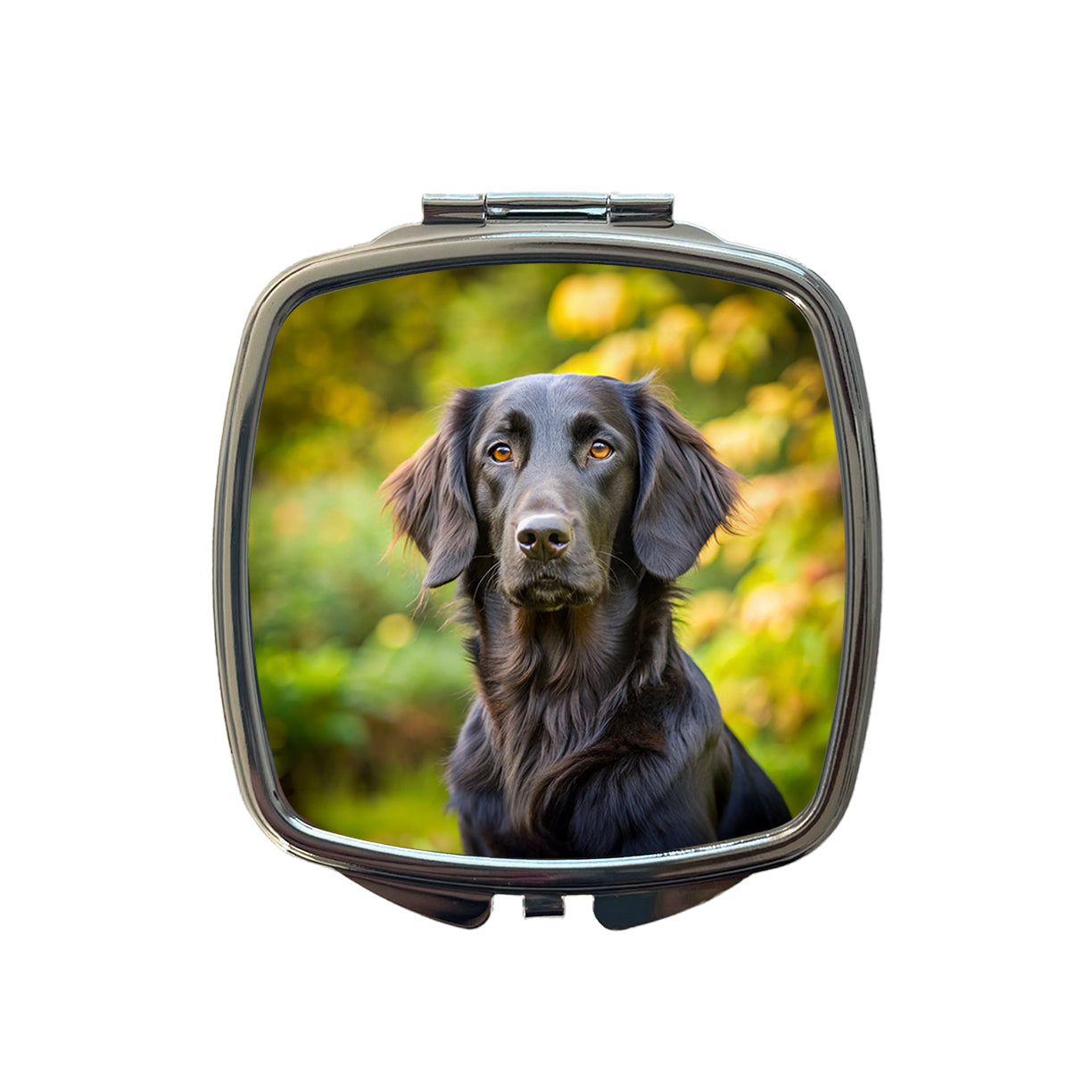 Flat Coated Retriever Dog Photo Small Travel Purse Handbag Pocket Makeup Compact Mirror