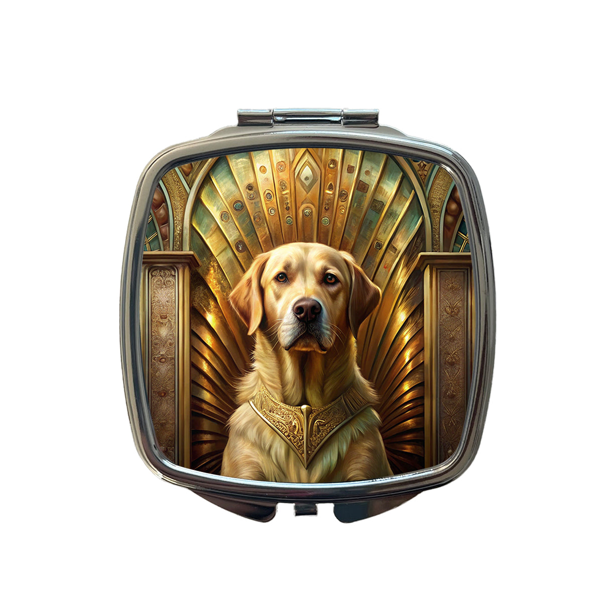 Goldador Dog Art Nouveau Small Travel Purse Handbag Pocket Makeup Compact Mirror