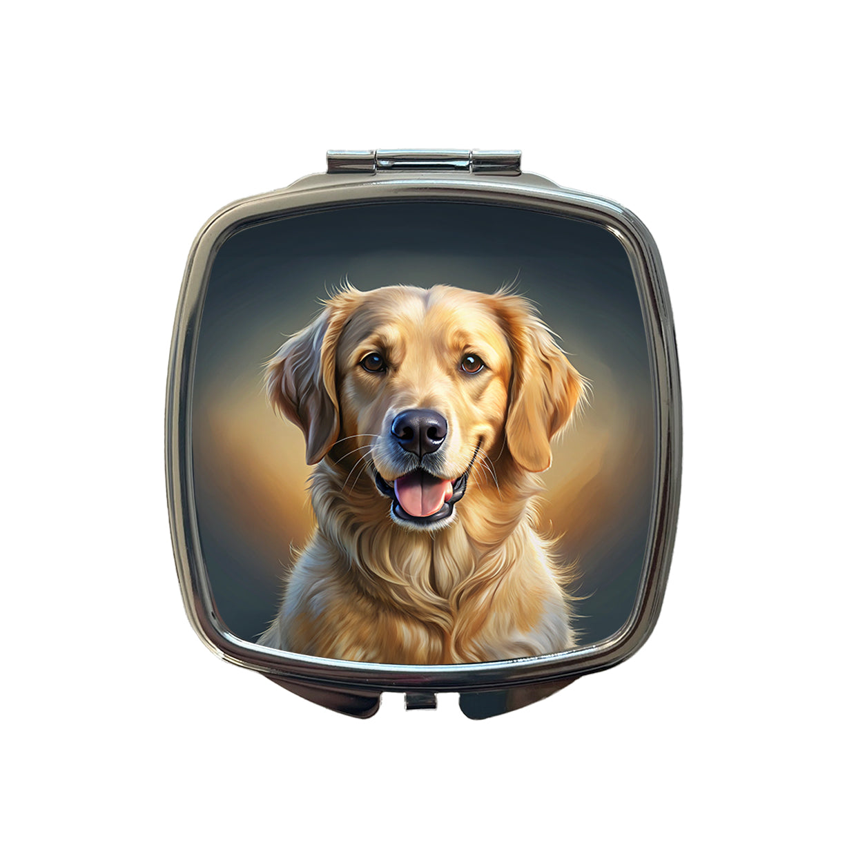 Goldador Dog Illustration Small Travel Purse Handbag Pocket Makeup Compact Mirror