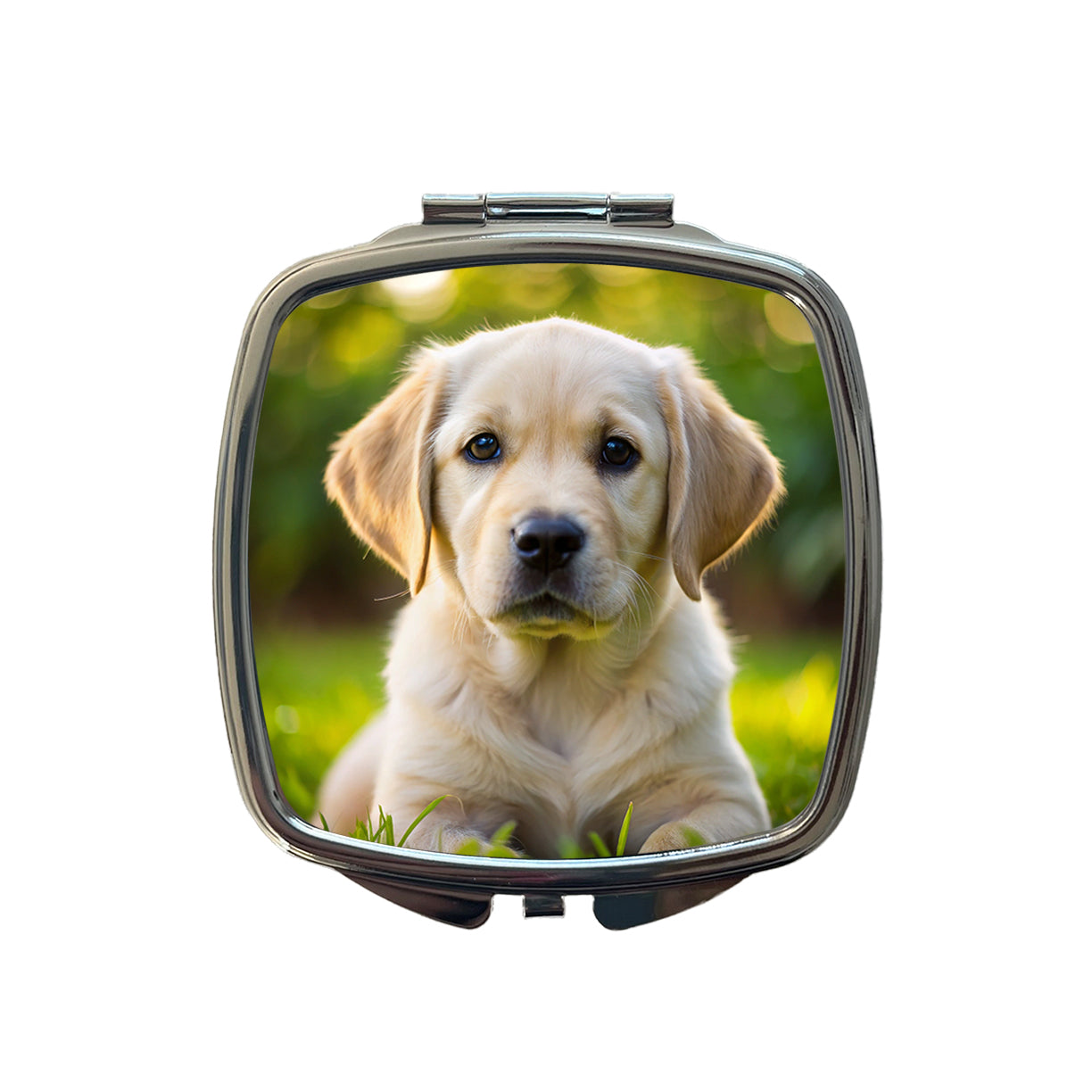 Goldador Dog Puppy Photo Small Travel Purse Handbag Pocket Makeup Compact Mirror