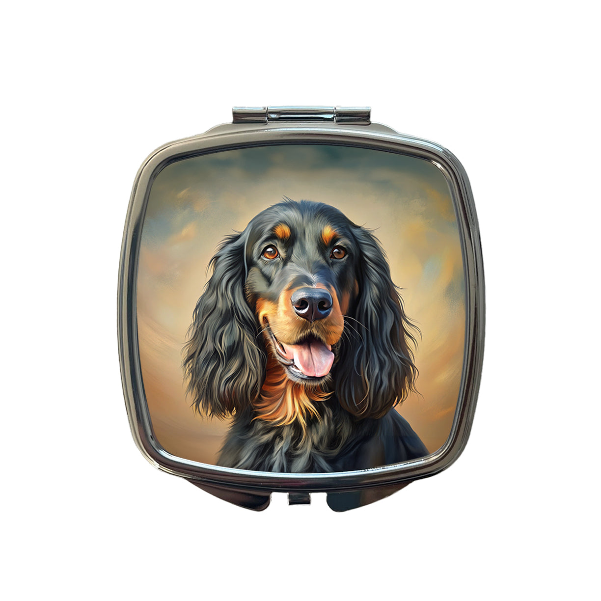 Gordon Setter Dog Illustration Small Travel Purse Handbag Pocket Makeup Compact Mirror