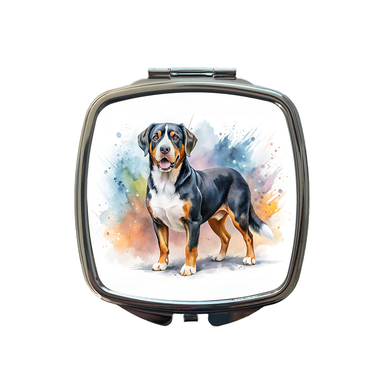 Greater Swiss Mountain Dog Watercolor Style Small Travel Purse Handbag Pocket Makeup Compact Mirror