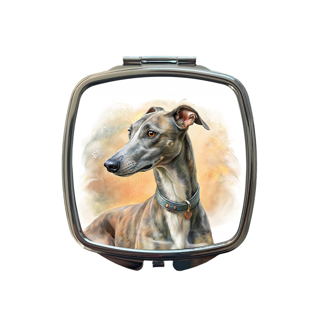 Greyhound Dog Illustration Small Travel Purse Handbag Pocket Makeup Compact Mirror