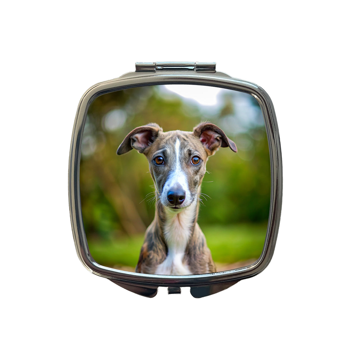 Greyhound Dog Puppy Photo Small Travel Purse Handbag Pocket Makeup Compact Mirror