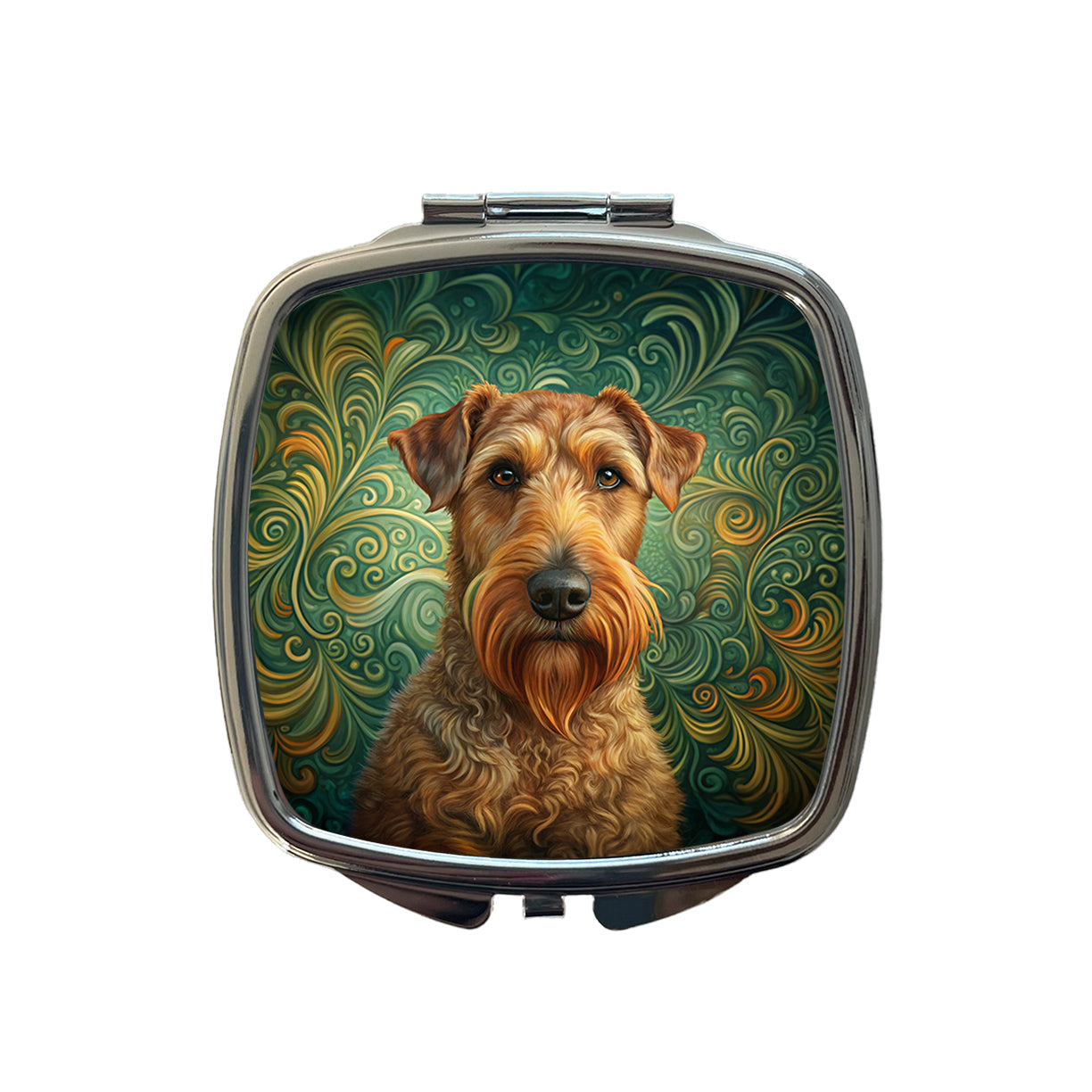 Irish Terrier Dog Art Nouveau Small Travel Purse Handbag Pocket Makeup Compact Mirror