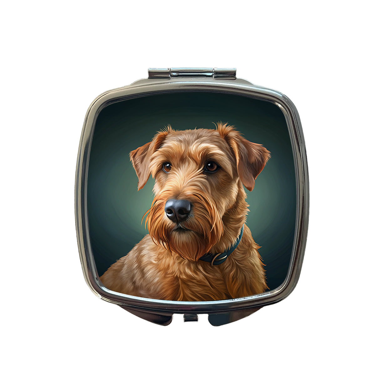 Irish Terrier Dog Illustration Small Travel Purse Handbag Pocket Makeup Compact Mirror