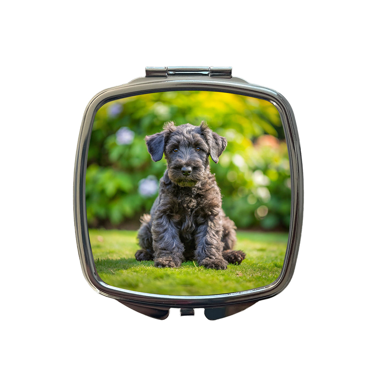 Kerry Blue Terrier Dog Puppy Photo Small Travel Purse Handbag Pocket Makeup Compact Mirror