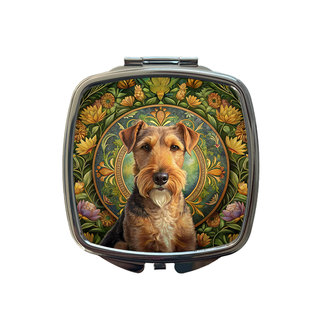 Lakeland Terrier Dog Art Nouveau Small Travel Purse Handbag Pocket Makeup Compact Mirror
